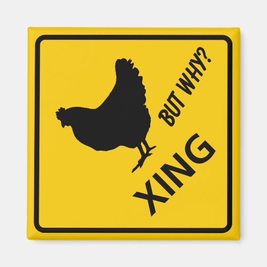 Chicken Crossing Highway-teken Magneet (Voorkant)