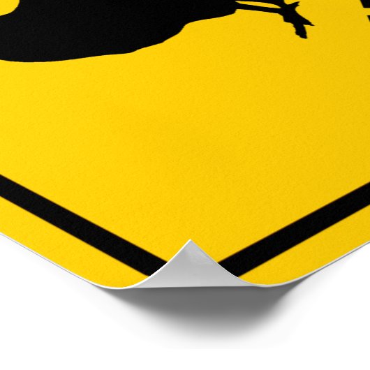Chicken Crossing Highway-teken Poster (Hoek)