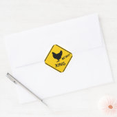 Chicken Crossing Highway-teken Ronde Sticker (Envelop)