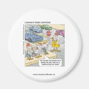 Chicken Crossing Road Funny Novelty Magnet