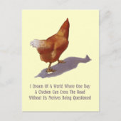 Chicken Crossing Road: Grappig: Kunstwerk Briefkaart (Voorkant)