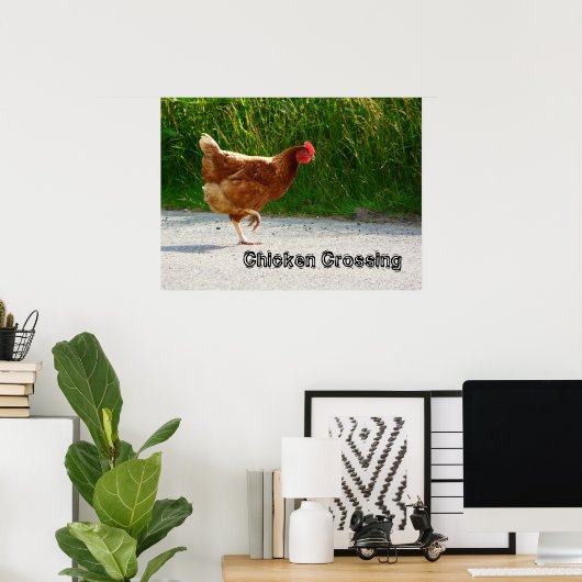 Chicken Crossing the Road Print (Thuiskantoor)