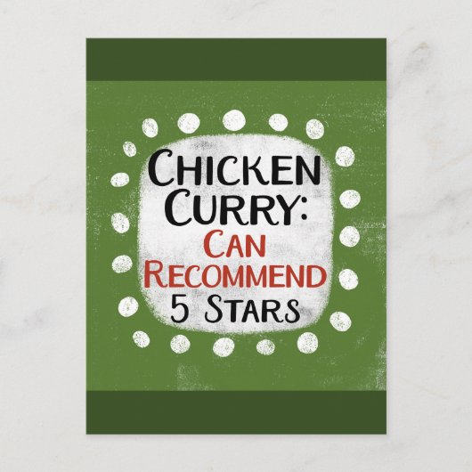 Chicken Curry Review 5 sterren Briefkaart (Voorkant)