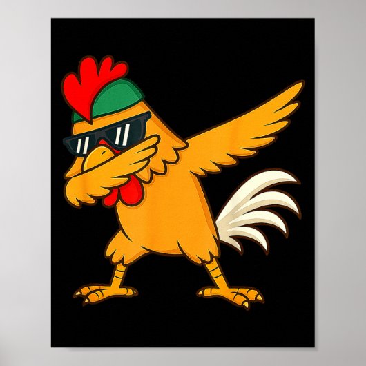 Chicken Dab Meme Animal Dance Funny For Men Women Poster (Voorkant)