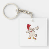Chicken Dabbing Farmer Dab Dance Sleutelhanger (Voorkant)