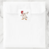Chicken Dabbing Farmer Dab Dance Vierkante Sticker (Tas)