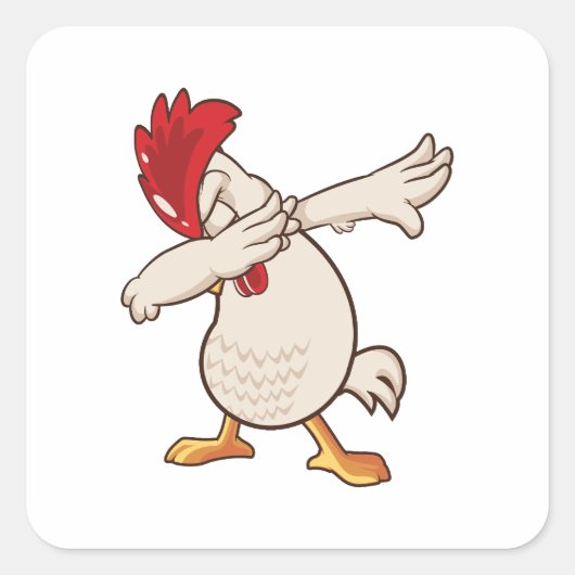 Chicken Dabbing Farmer Dab Dance Vierkante Sticker (Voorkant)