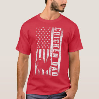 Chicken DAD American Flag Poultry Farmer Dad Fathe T-shirt