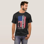 Chicken DAD American Flag Poultry Farmer Dad Fathe T-shirt (Voorkant volledig)