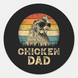 Chicken Dad Chicken Lovers Papa Father#39 Ronde Sticker