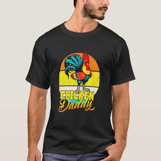 Chicken Dad Retro  Sunset T-shirt (Voorkant)
