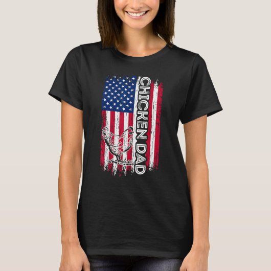 Chicken Dad Shirt American Flag Father's Day Patri (Voorkant)