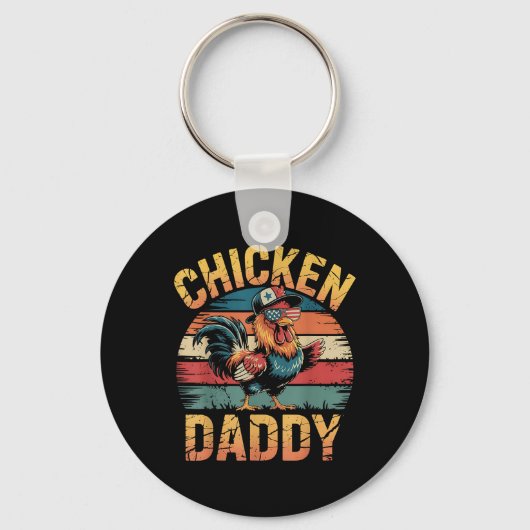 Chicken Daddy Funny Farmer voor mannen Sleutelhanger (Voorkant)