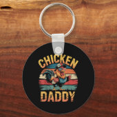 Chicken Daddy Funny Farmer voor mannen Sleutelhanger (Voorkant)
