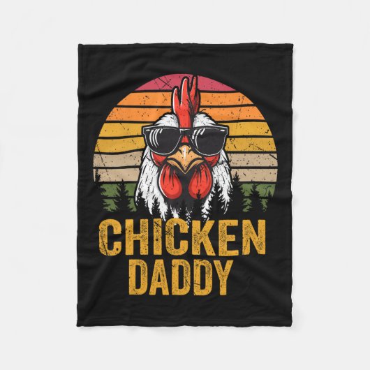 Chicken Daddy Haan Voor Pap Boer Vader Fleece Deken (Voorkant)