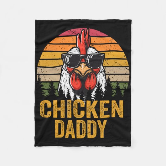 Chicken Daddy Haan Voor Pap Boer Vader Fleece Deken (Voorkant)