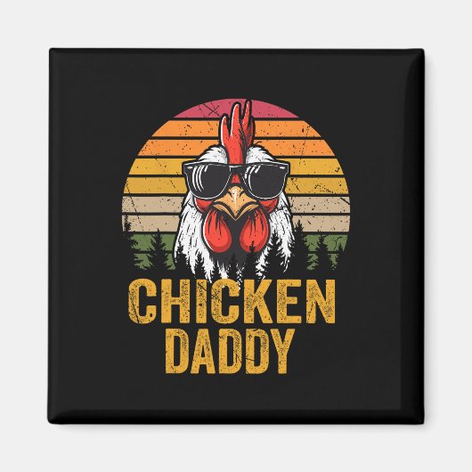 Chicken Daddy  Haan Voor Pap Boer Vader Magneet (Voorkant)