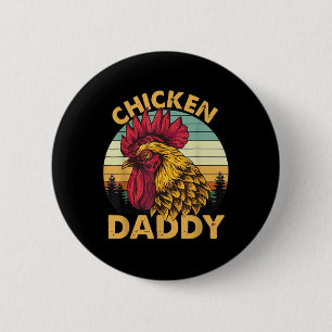 Chicken Daddy Haan Voor Pap Boer Vader Ronde Button 5,7 Cm