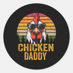 Chicken Daddy  Haan Voor Pap Boer Vader Ronde Sticker