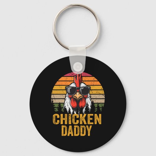 Chicken Daddy  Haan Voor Pap Boer Vader Sleutelhanger (Voorkant)