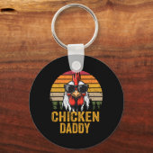Chicken Daddy  Haan Voor Pap Boer Vader Sleutelhanger (Voorkant)