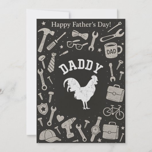 Chicken Daddy Happy Fathers Day Gift Kaarten (Voorkant)