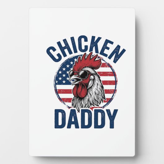 Chicken Daddy Rooster Vintage Patriotic Shirt Desi Fotoplaat (voorkant)