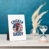 Chicken Daddy Rooster Vintage Patriotic Shirt Desi Fotoplaat (Zijkant)