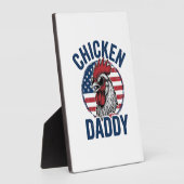 Chicken Daddy Rooster Vintage Patriotic Shirt Desi Fotoplaat (Zijkant)