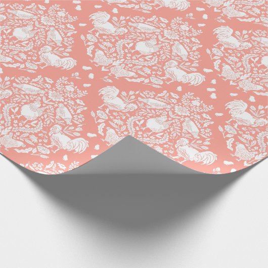 Chicken Damask Cadeaupapier (Hoek)