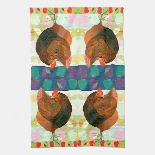 Chicken Dance Kitchen Tea Towel Theedoek (Verticaal)