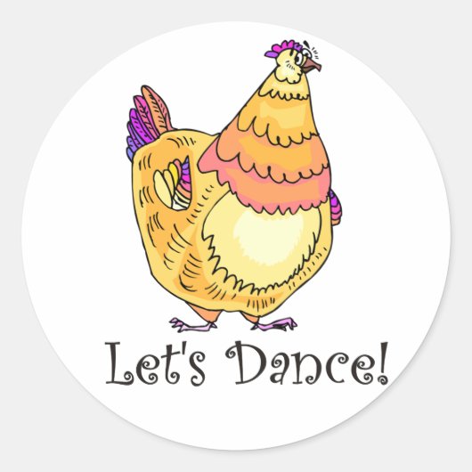 Chicken Dance Ronde Sticker (Voorkant)