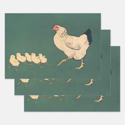  Chicken Decoupage Haan Rustiek Inpakpapier Vel (Set)