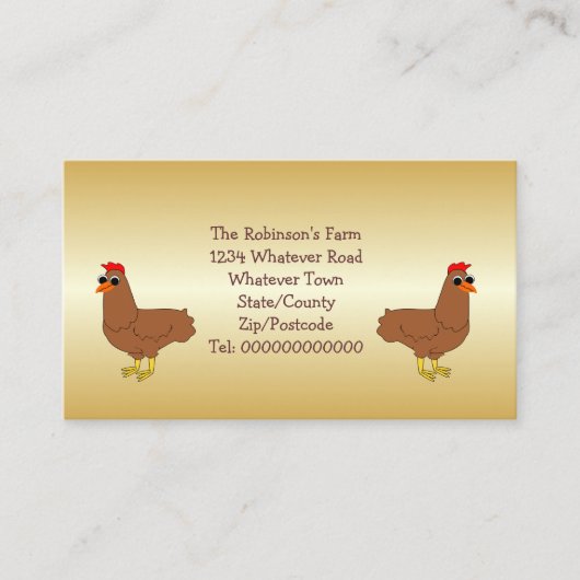 Chicken Design Boerderij Visitekaartje (Voorkant)