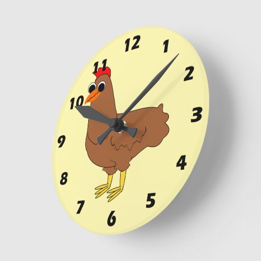 Chicken Design Ronde Klok (Hoek)