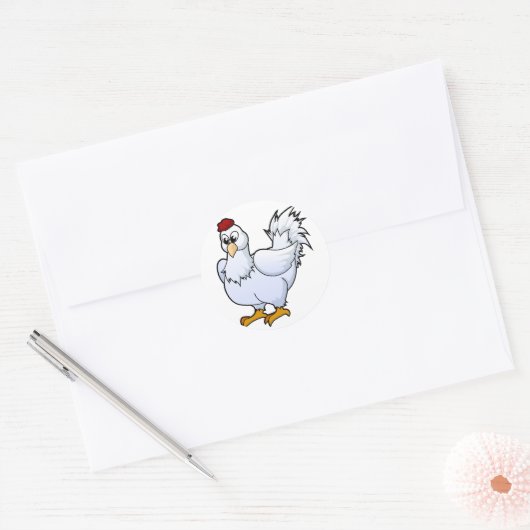 Chicken Design Ronde Sticker (Envelop)