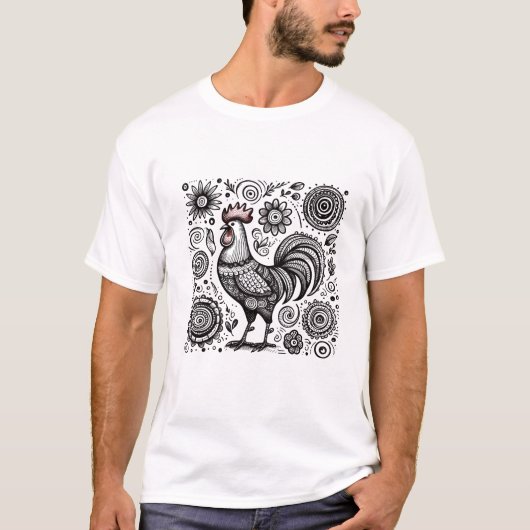 🐔 "Chicken Doodle" T-shirt 🎨 (Voorkant)