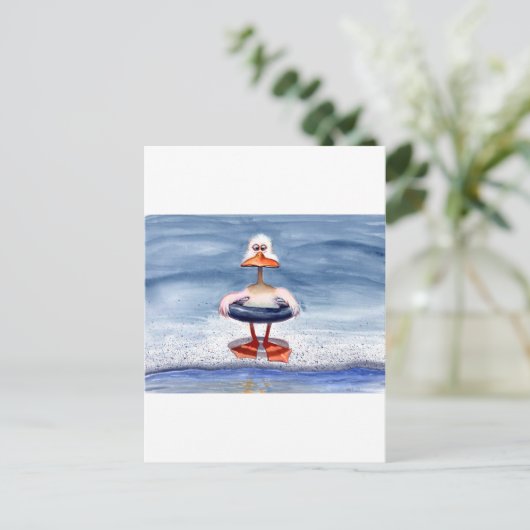 Chicken Duck Briefkaart (Staand voorkant)