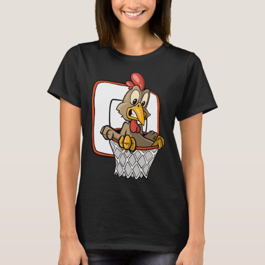 Chicken Dunking Basketball T-shirt (Voorkant)