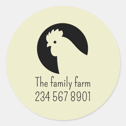 Chicken Egg Business Eenvoudig gepersonaliseerd Ronde Sticker (Voorkant)