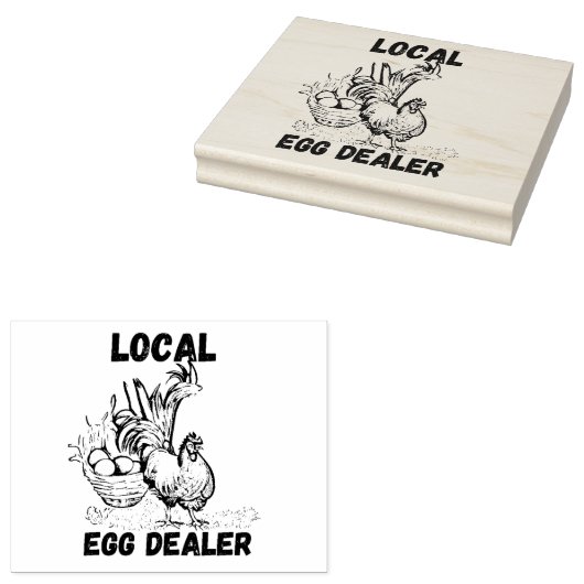 Chicken Egg Dealer Funny Rubber Stamp Rubberstempel (Gestempeld)