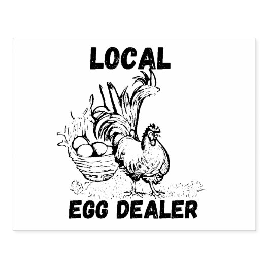 Chicken Egg Dealer Funny Rubber Stamp Rubberstempel (Afrduk)