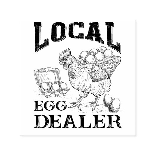 Chicken Egg Dealer Funny Rubber Stamp Zelfinktende Stempel (Design)