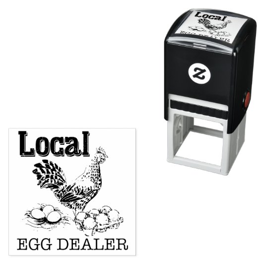 Chicken Egg Dealer Rubber Stamp Zelfinktende Stempel (In situ)