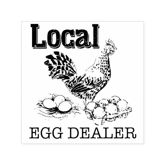 Chicken Egg Dealer Rubber Stamp Zelfinktende Stempel (Design)