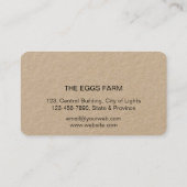 Chicken Egg Logo Hen voor National Boerderij Busin Visitekaartje (Achterkant)