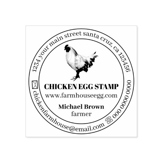 Chicken Egg Simple Farmhouse Rubberstempel (Afrduk)