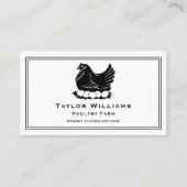Chicken Eggs Boerderij Farmer Boerderij Zwart-wit Visitekaartje (Voorkant)