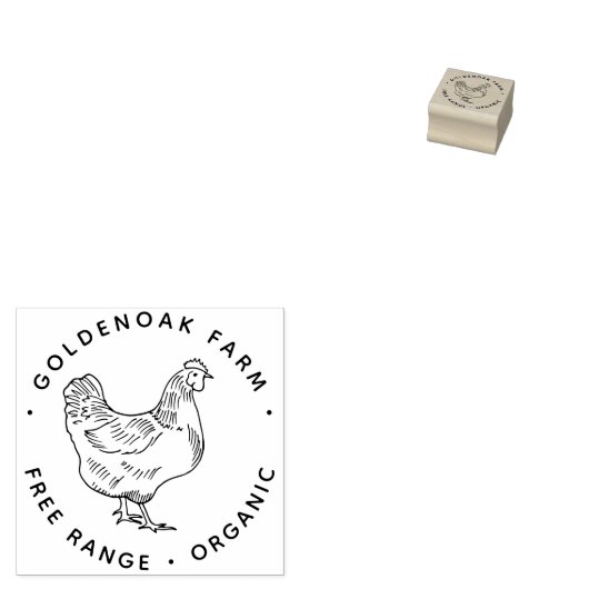 Chicken Eggs Personalised Simple Hand Sketch Boerd Rubberstempel (Gestempeld)