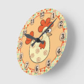 Chicken Eggs Polka Dots Ronde Klok (Hoek)